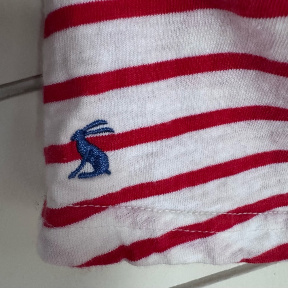 Joules Harbour Light Swing Red & Cream Stripe V Neck Jersey Top Size: 14 - Picture 4 of 10